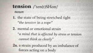Dictionary definition of "tension"